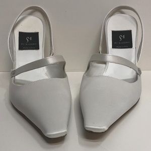 Di Sandro White Satin Halter Strap High Heel